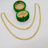 9ct Yellow Gold Diamond Cut Curb Chain Necklace Vintage c1980 46cm Length