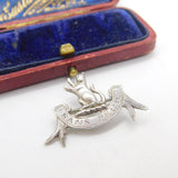Victorian Scottish Sterling Silver 'Sans Peur' Sutherland Clan Brooch c1880