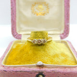 18ct Yellow Gold & 0.3ct Diamond Three Stone Ring Vintage c1970 London