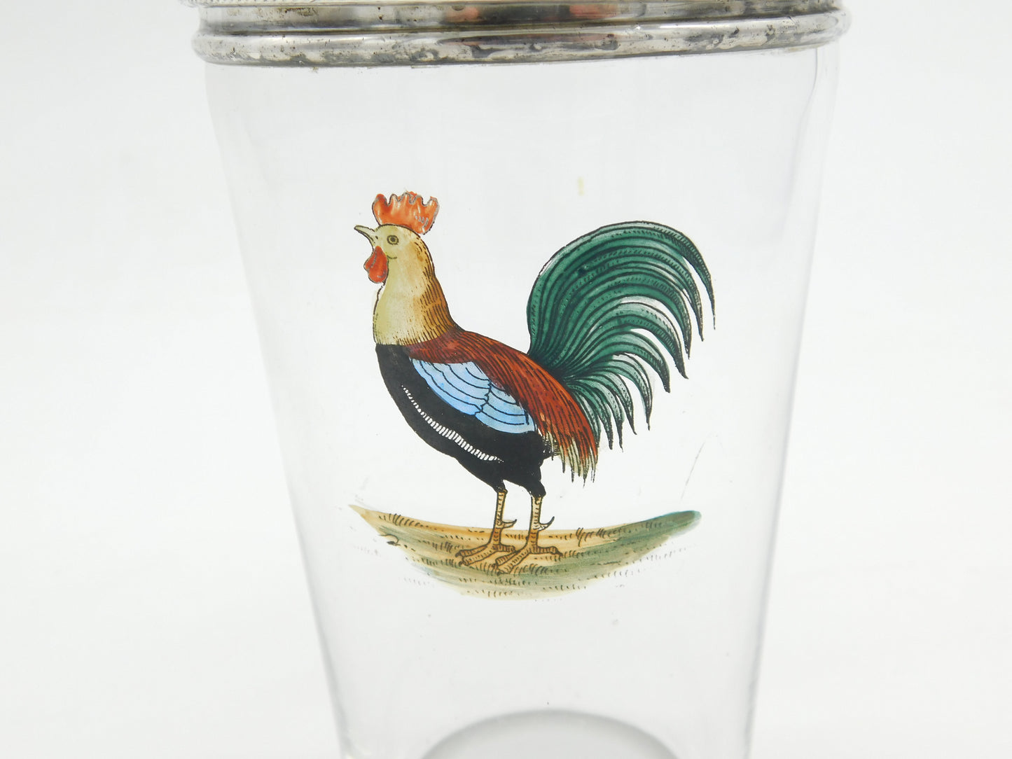 Victorian Deakin & Sons Silver Plated & Hand Painted Cockerel Cocktail Shaker c1900 Sheffield