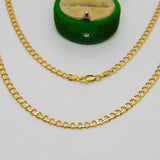 9ct Yellow Gold Diamond Cut Curb Chain Necklace Vintage c1980 46cm Length