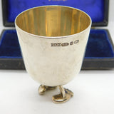 Shona Marsh Sterling Silver Novelty Shot Cup or Egg Cup On Feet Vintage 2009o