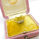 18ct Yellow Gold & 0.3ct Diamond Three Stone Ring Vintage c1970 London