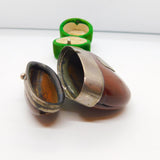 Victorian Sterling Silver Mounted Kola Nut Novelty Vesta Case Antique c1880