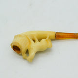 19th Century Meerschaum & Block Amber Horse Form Smoking Pipe Antique c1880