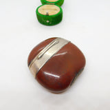Victorian Sterling Silver Mounted Kola Nut Novelty Vesta Case Antique c1880