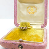 18ct Yellow Gold & 0.3ct Diamond Three Stone Ring Vintage c1970 London