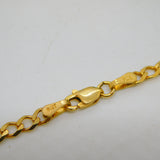 9ct Yellow Gold Diamond Cut Curb Chain Necklace Vintage c1980 46cm Length