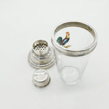 Victorian Deakin & Sons Silver Plated & Hand Painted Cockerel Cocktail Shaker c1900 Sheffield