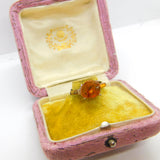 Victorian Sterling Silver & Natural Fossilised Bugs in Amber Ring c1860 Antique