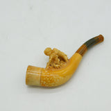 19th Century Novelty Meerschaum Block Amber Playing Child Pipe Antique c1880