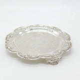 Sterling Silver Oak Tree Crest & Natural Patterns Serving Salver Antique c1915