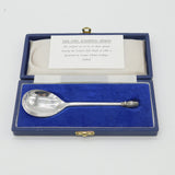 Boxed Sterling Silver Owl Knopped Spoon Replica Vintage 1990 London