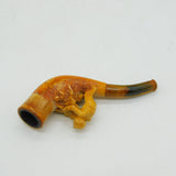 19th Century Novelty Meerschaum Block Amber Playing Child Pipe Antique c1880