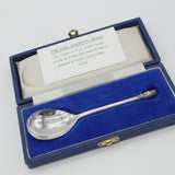 Boxed Sterling Silver Owl Knopped Spoon Replica Vintage 1990 London