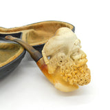 19th Century Large Meerschaum Ottoman Beaded Figure Pipe Antique c1880