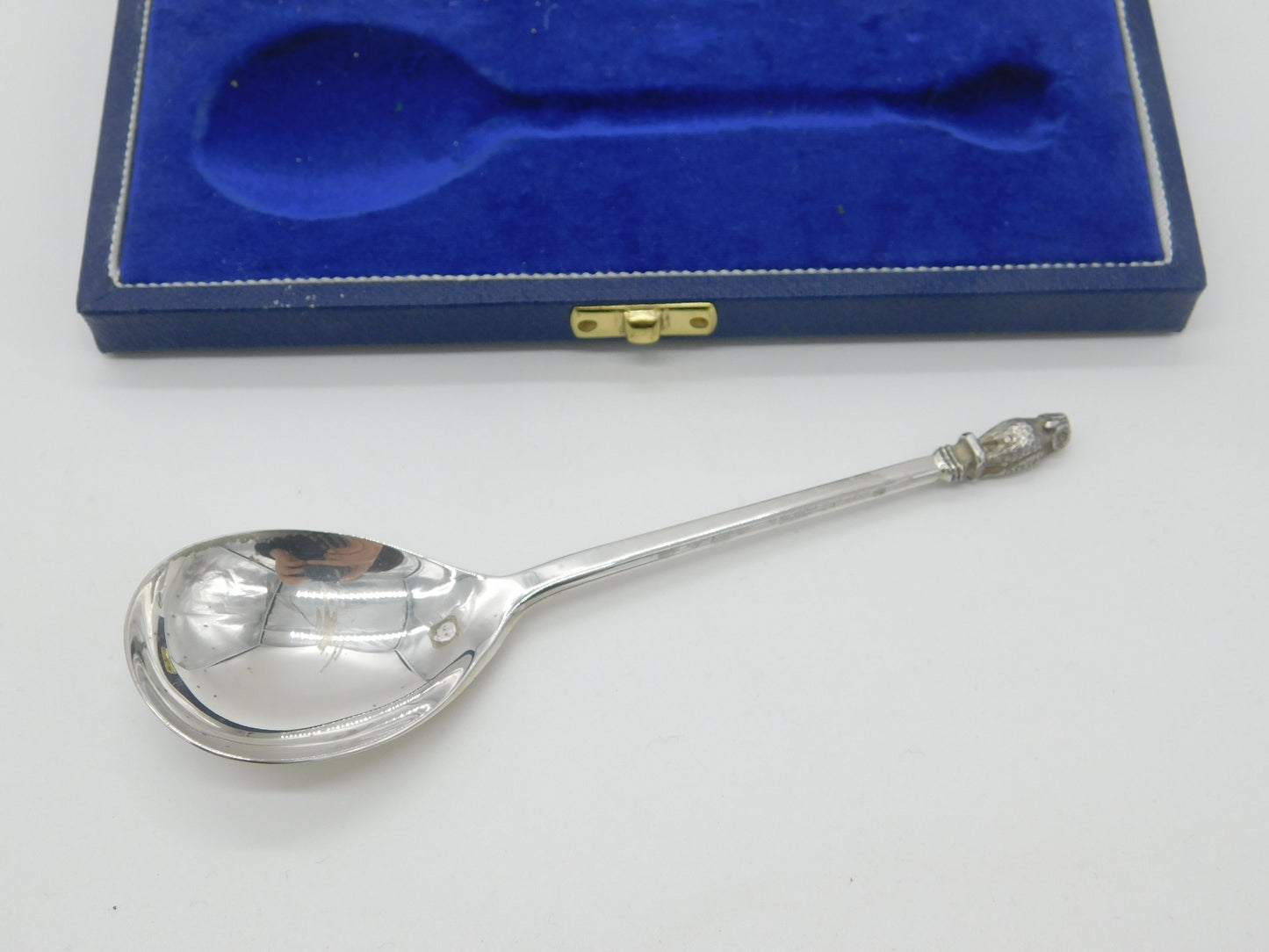 Boxed Sterling Silver Owl Knopped Spoon Replica Vintage 1990 London