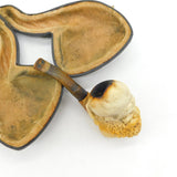 19th Century Large Meerschaum Ottoman Beaded Figure Pipe Antique c1880