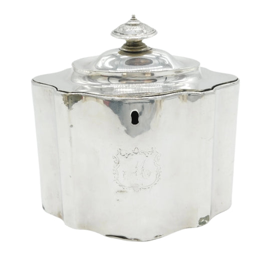 Peter & Jonathan Bateman George III Sterling Silver Tea Caddy Antique 1790 London AF