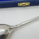 Boxed Sterling Silver Owl Knopped Spoon Replica Vintage 1990 London