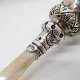 Victorian Sterling Silver Baby Rattle, Whistle & Teether Antique 1894 Birmingham