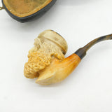 19th Century Large Meerschaum Ottoman Beaded Figure Pipe Antique c1880