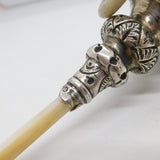 Victorian Sterling Silver Baby Rattle, Whistle & Teether Antique 1894 Birmingham