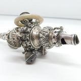 Victorian Sterling Silver Baby Rattle, Whistle & Teether Antique 1894 Birmingham