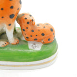 19th Century Samson Pair of Spotted Dalmatian Dog Figures Antique c1860