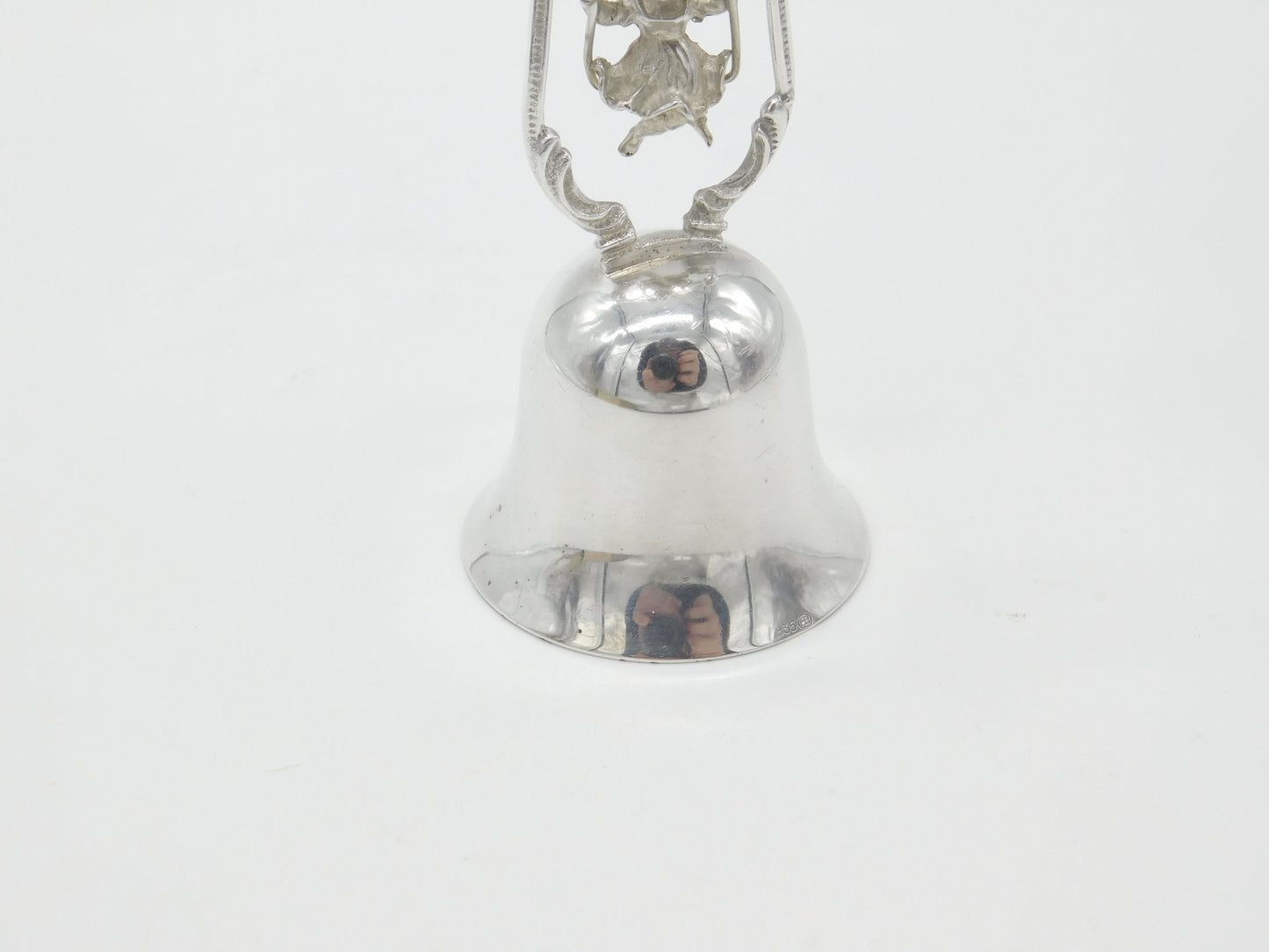 Danish .835 Grade Silver Little Girl on Swing Dinner Bell Antique c1920 Art Deco