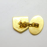 Boxed 9ct Yellow Gold & Blue-White Enamel Polish Crest Cufflinks 1933 Antique