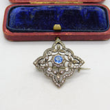 Sterling Silver Belle Epoque Style Paste Set Floral Brooch Antique c1920