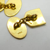 Boxed 9ct Yellow Gold & Blue-White Enamel Polish Crest Cufflinks 1933 Antique