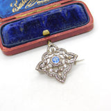 Sterling Silver Belle Epoque Style Paste Set Floral Brooch Antique c1920