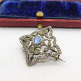 Sterling Silver Belle Epoque Style Paste Set Floral Brooch Antique c1920
