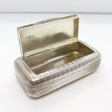 George III Sterling Silver Reeded Pattern Snuff Box Antique 1811 Birmingham