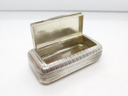 George III Sterling Silver Reeded Pattern Snuff Box Antique 1811 Birmingham