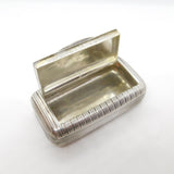 George III Sterling Silver Reeded Pattern Snuff Box Antique 1811 Birmingham