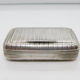 George III Sterling Silver Reeded Pattern Snuff Box Antique 1811 Birmingham