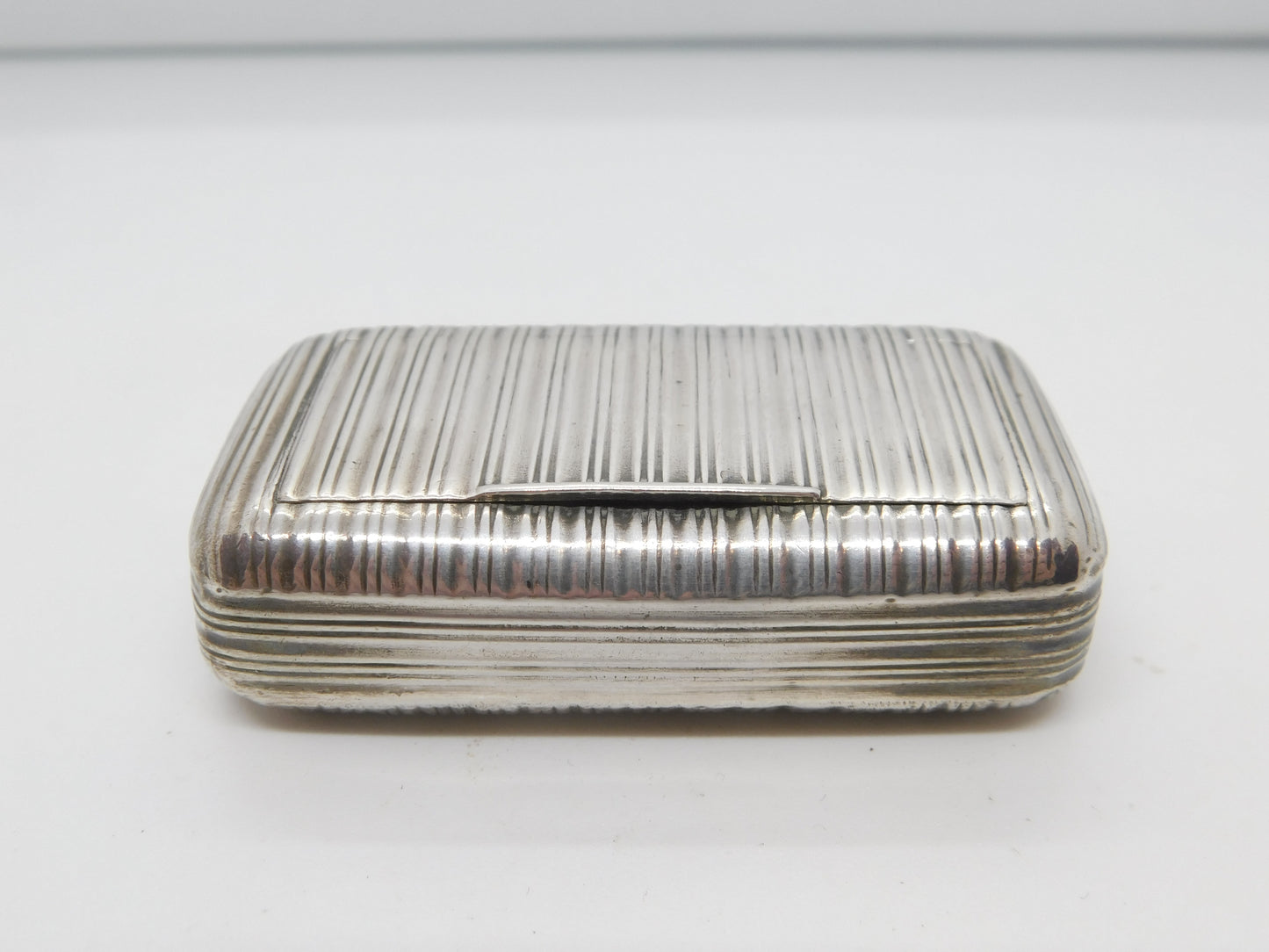 George III Sterling Silver Reeded Pattern Snuff Box Antique 1811 Birmingham