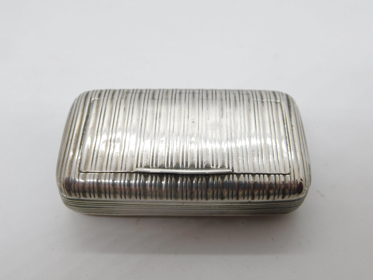 George III Sterling Silver Reeded Pattern Snuff Box Antique 1811 Birmingham