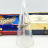 18ct Gold & Platinum Set 0.1ct Diamond Twist Ring Antique c1920 Art Deco