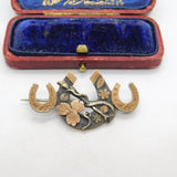 Victorian 9ct Rose Gold Horseshoe Sweetheart Brooch 1894 Birmingham Antique