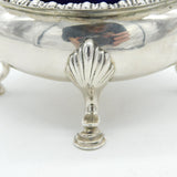 Georgian Sterling Silver Paw Foot Salt Cellar Bristol Blue Lined 1782 London