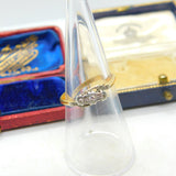 18ct Gold & Platinum Set 0.1ct Diamond Twist Ring Antique c1920 Art Deco