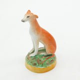 19th Century Staffordshire Seated Greyhound Figure Antique c1840