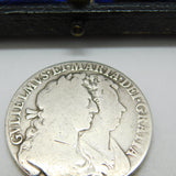 King William & Queen Mary Half Crown Coin 1689 Fine Condition .925 Silver