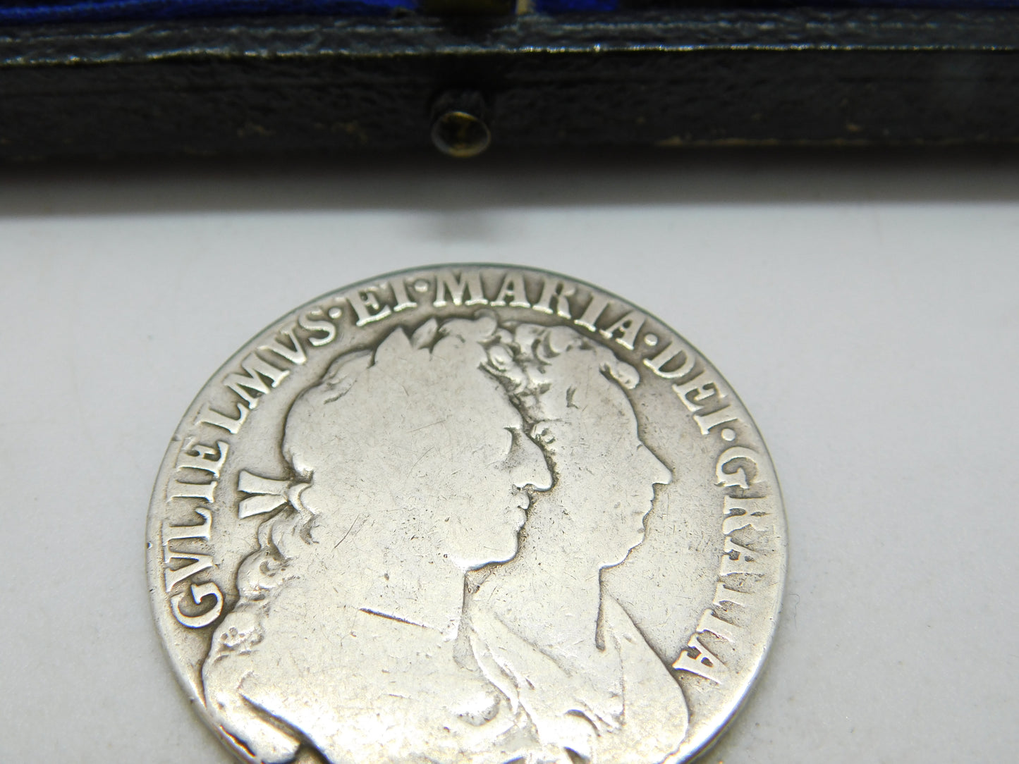 King William & Queen Mary Half Crown Coin 1689 Fine Condition .925 Silver