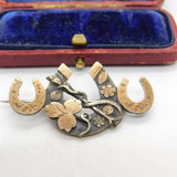Victorian 9ct Rose Gold Horseshoe Sweetheart Brooch 1894 Birmingham Antique