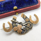 Victorian 9ct Rose Gold Horseshoe Sweetheart Brooch 1894 Birmingham Antique